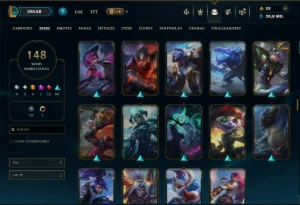 Unranked com TODOS os Champs e 148 Skins ( JG / MID / ADC ) - League of Legends LOL