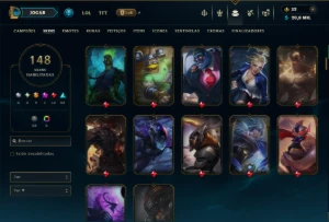 Unranked com TODOS os Champs e 148 Skins ( JG / MID / ADC ) - League of Legends LOL