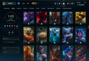 Unranked com TODOS os Champs e 148 Skins ( JG / MID / ADC ) - League of Legends LOL