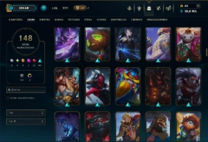 Unranked com TODOS os Champs e 148 Skins ( JG / MID / ADC ) - League of Legends LOL