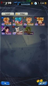 Conta do db legends nível 278 , com 30 lfs é 1000 cristais - Dragon Ball Legends