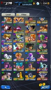 Conta do db legends nível 278 , com 30 lfs é 1000 cristais - Dragon Ball Legends