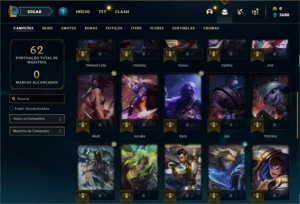 Conta diamante 4 com 37 Champs e 6 Skins ( 65 PDL ) - League of Legends LOL