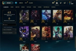Conta diamante 4 com 37 Champs e 6 Skins ( 65 PDL ) - League of Legends LOL