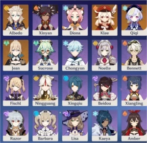 AR 49 - Klee, Qiqi e Albedo + Tumulo e Espadão Celestial - Genshin Impact