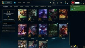 CONTA PLATINA 3 33 CHAMPS - League of Legends LOL