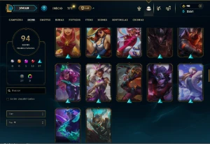 Unranked com 150 Champs e 94 Skins ( ADC / MID / JG ) - League of Legends LOL