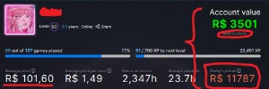 Conta Steam com diversos Triple A (+11k) e SALDO