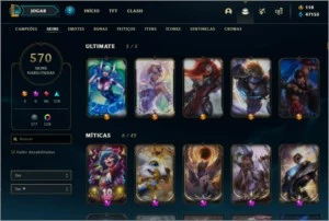 Conta Gold3 570 skins - League of Legends LOL
