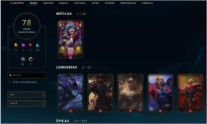 Conta Lol Unranked (Platina IV) - League of Legends