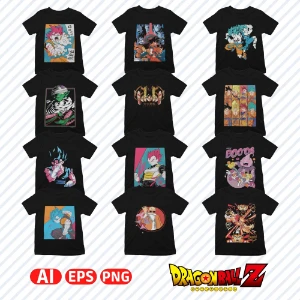 Pack Artes Dragon Ball Sublimação, Serigrafia, Dtg, Dtf - Serviços Digitais