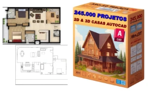 245.000 Projetos Prontos de Casas 2D e 3D AutoCad - Outros