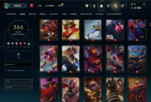 Unranked com 150 Champs e 366 Skins +Icones raros 2012 - League of Legends LOL