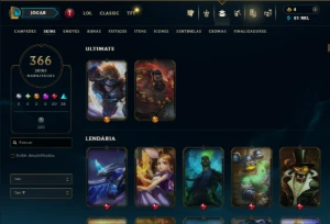 Unranked com 150 Champs e 366 Skins +Icones raros 2012 - League of Legends LOL