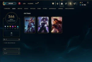 Unranked com 150 Champs e 366 Skins +Icones raros 2012 - League of Legends LOL