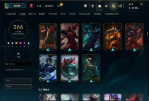 Unranked com 150 Champs e 366 Skins +Icones raros 2012 - League of Legends LOL