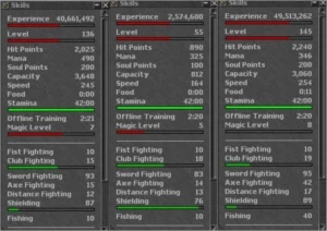VENDO ACC COM 3 EK'S LVL 136 - 145 - 55 - Tibia