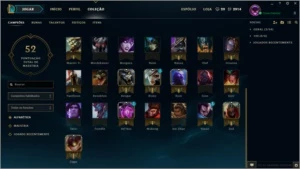 CONTA DIAMANTE 5, 43 CAMPEÕES, 19 SKINS - League of Legends LOL