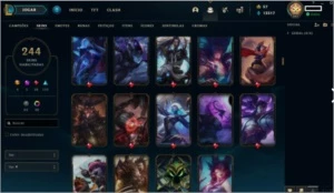 CONTA PLATINA 4 // 250 SKINS // QUASE TODOS OS CHAMP - League of Legends LOL