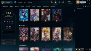 CONTA PLATINA 4 // 250 SKINS // QUASE TODOS OS CHAMP - League of Legends LOL