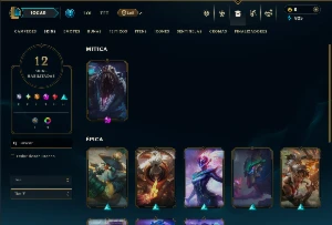 Bronze 2 com 35 Champs e 12 Skins - League of Legends LOL