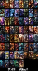 Vendo Conta League Of Legends 61 skins e 100 champs!!!!!!!!! LOL