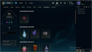 conta lol lvl 273 full champ 301 skins  e muito mais coisas - League of Legends