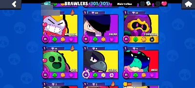 101 Brawlers + 15 Maestrias + De 60 Skins - Brawl Stars