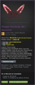 Adagas Sombrias Massacre (Slaughter) Factory New - Counter Strike CS