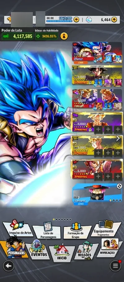 Conta de DBL Com os Personagens do 8 Aniversário e Mais - Dragon Ball Legends