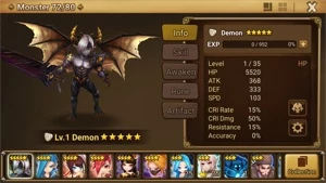 Reroll Summoners War lvl10 com Demon Light
