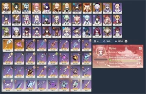 AR 55 - Yae Miko (com Kagura) Raiden, Xiao, Eula, Kazuha+ - Genshin Impact