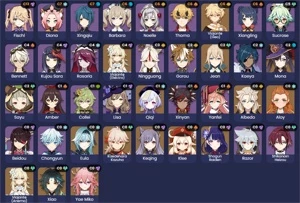 AR 55 - Yae Miko (com Kagura) Raiden, Xiao, Eula, Kazuha+ - Genshin Impact