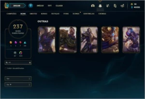 Conta Platina 3 com TODOS os champs e 236 skins + 130 Cromas - League of Legends LOL