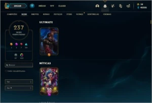 Conta Platina 3 com TODOS os champs e 236 skins + 130 Cromas - League of Legends LOL