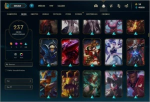 Conta Platina 3 com TODOS os champs e 236 skins + 130 Cromas - League of Legends LOL