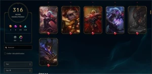 Conta de Lol level 485/ 315 skins - League of Legends