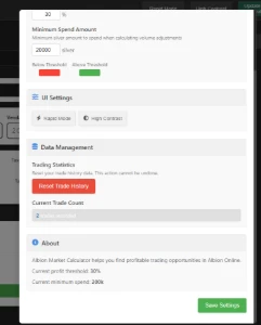 Calculadora de Market Flipping - Albion Online (Vitalicio)