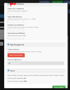 Calculadora de Mercado - Market Flipping - Albion Online