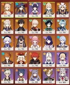 CONTA AR59 AMERICA 18 PERSONAGENS T5 2 ARMAS T5 - Genshin Impact