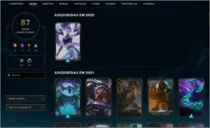 Conta LoL 87 Skins e 23 Chromas - League of Legends