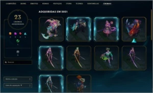 Conta LoL 87 Skins e 23 Chromas - League of Legends