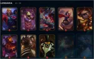 Platina V Todos os champs + 15k EA + 161 skins - League of Legends LOL