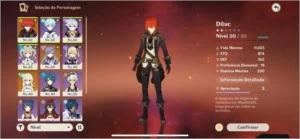 Conta Genshin AR31 - Diluc + Razor + 13 personagens - Genshin Impact