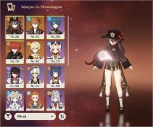 Ar45. Hutao+ báculo de homa, childe, diluc, diona c6 - Genshin Impact