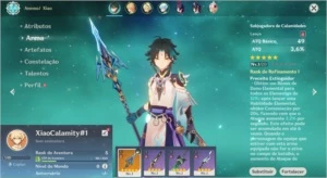 Conta Genshin Impact AR 5 com Xiao e Subjugadora