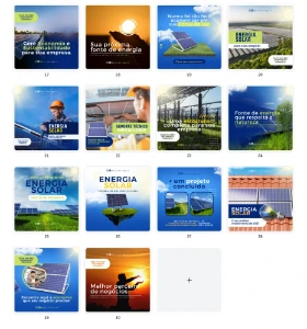 Pack Canva Energia Solar - 30 Artes Editáveis - Serviços Digitais