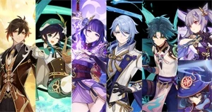 TRIO Arcontes, Ayato C1+Maremoto da Lua+Xiao+Mona+Keqing - Genshin Impact