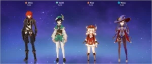 Genshin Impact - Diluc, Venti, Klee, Mona, Qiqi  rank 44