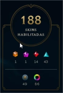 Conta Diamante 1 todos os campeões, 188 skins e ícones raros - League of Legends LOL